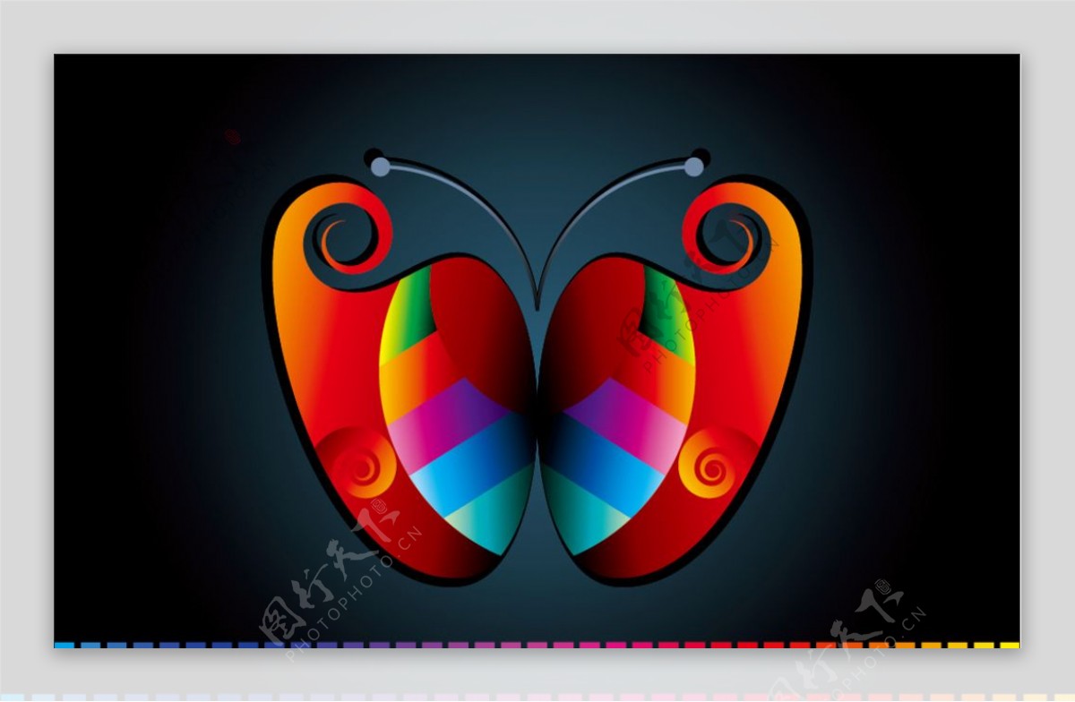 抽象五彩色块蝴蝶