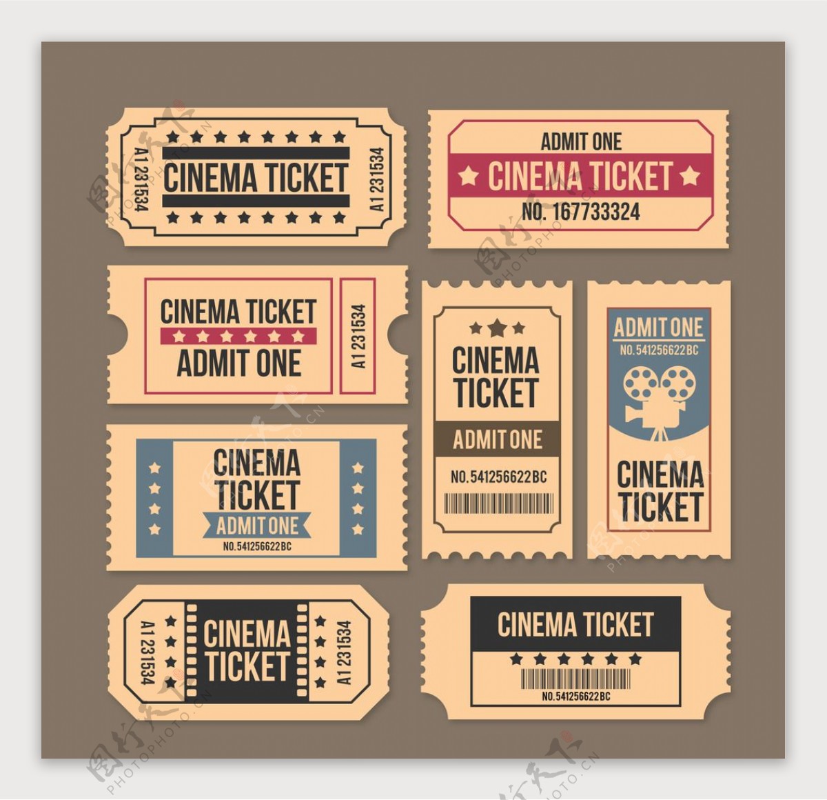 老式电影票收藏