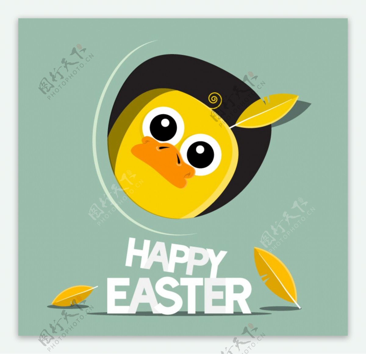 小黄鸭复活节海报