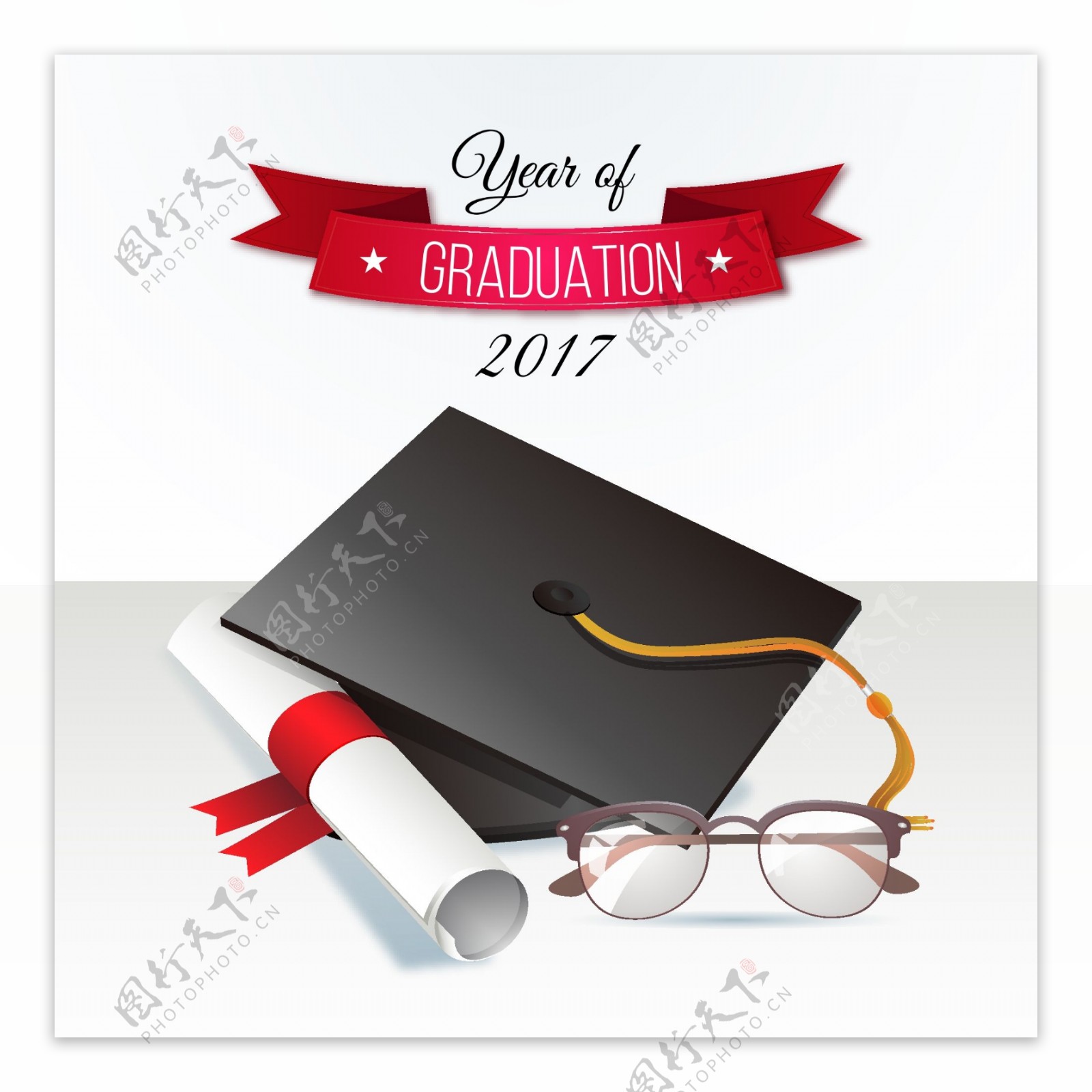 2017毕业帽与毕业证书