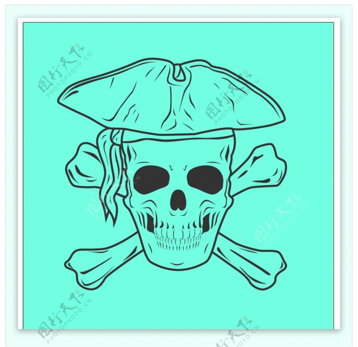 海盗头骨图标插图