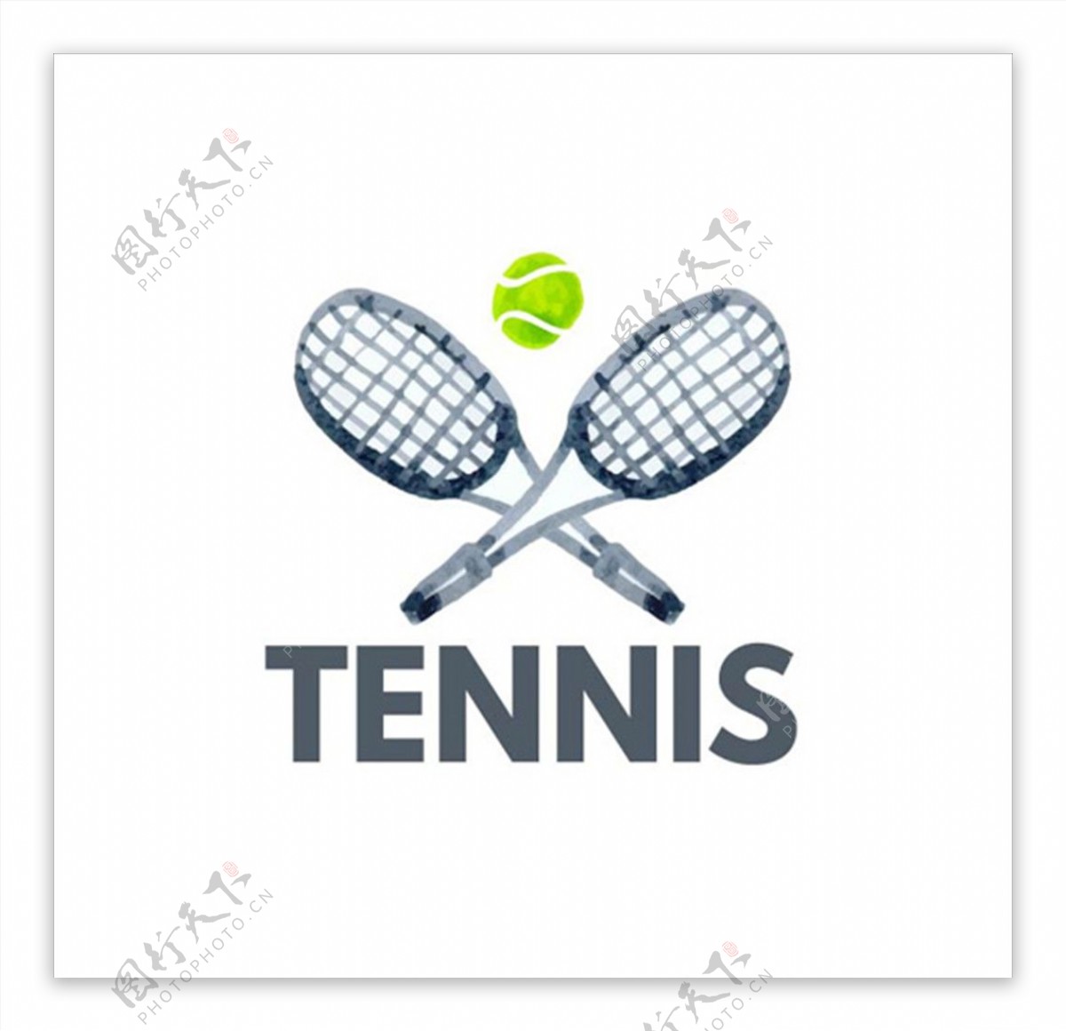 水彩网球比赛培训俱乐部标志