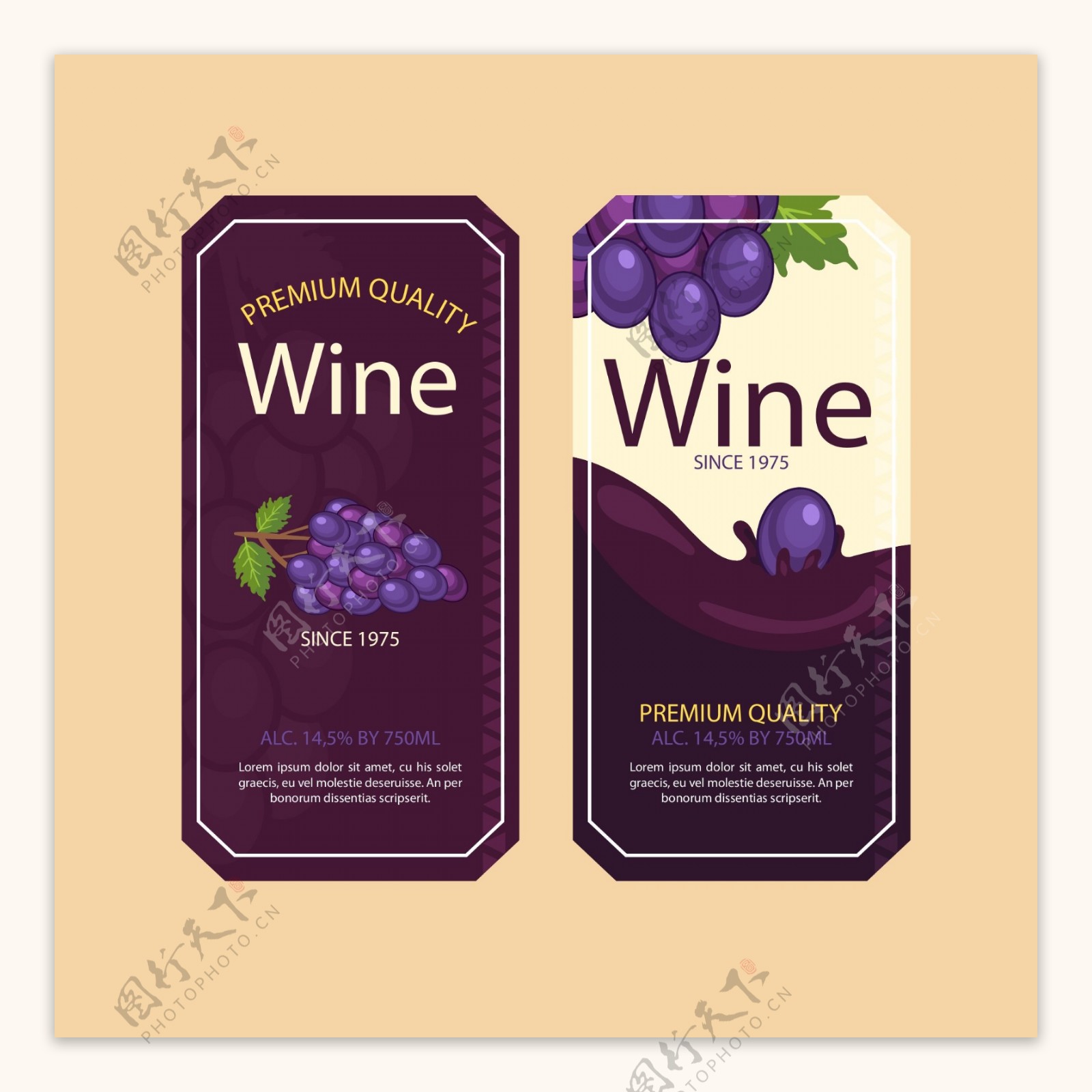 优质葡萄酒的标签