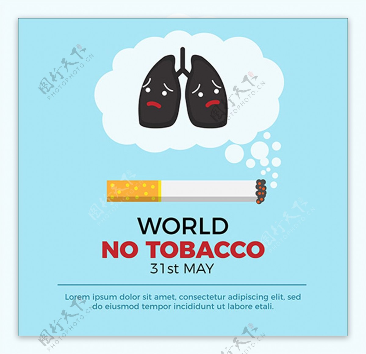 世界禁烟日黑肺海报