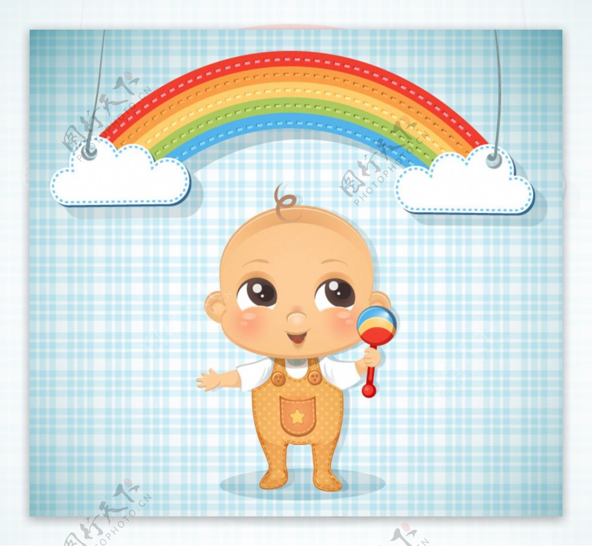 可爱婴儿和彩虹剪贴画