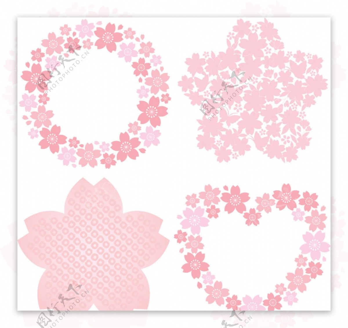粉色花卉装饰矢量素材
