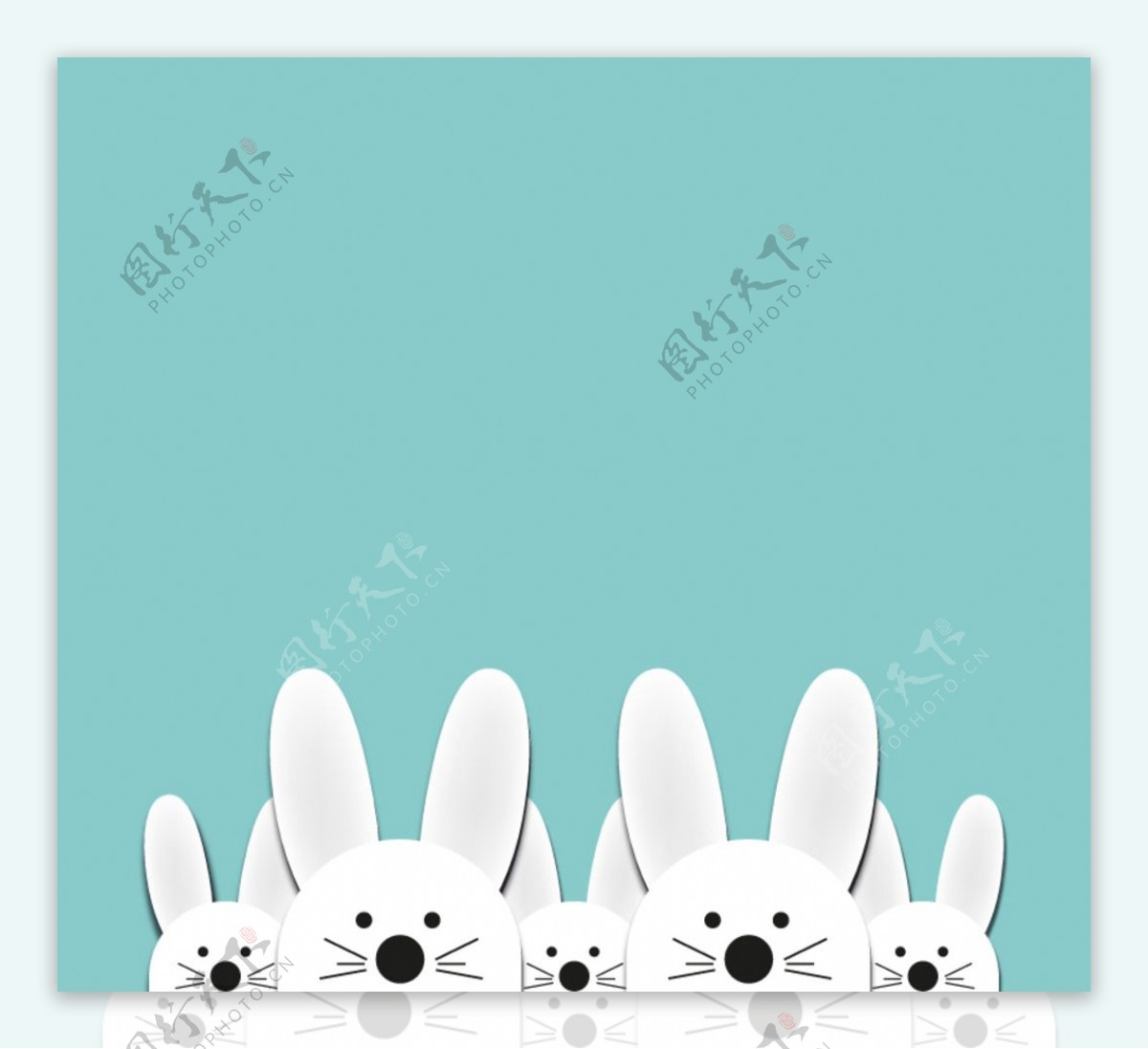 白色兔子贴纸背景矢量素材