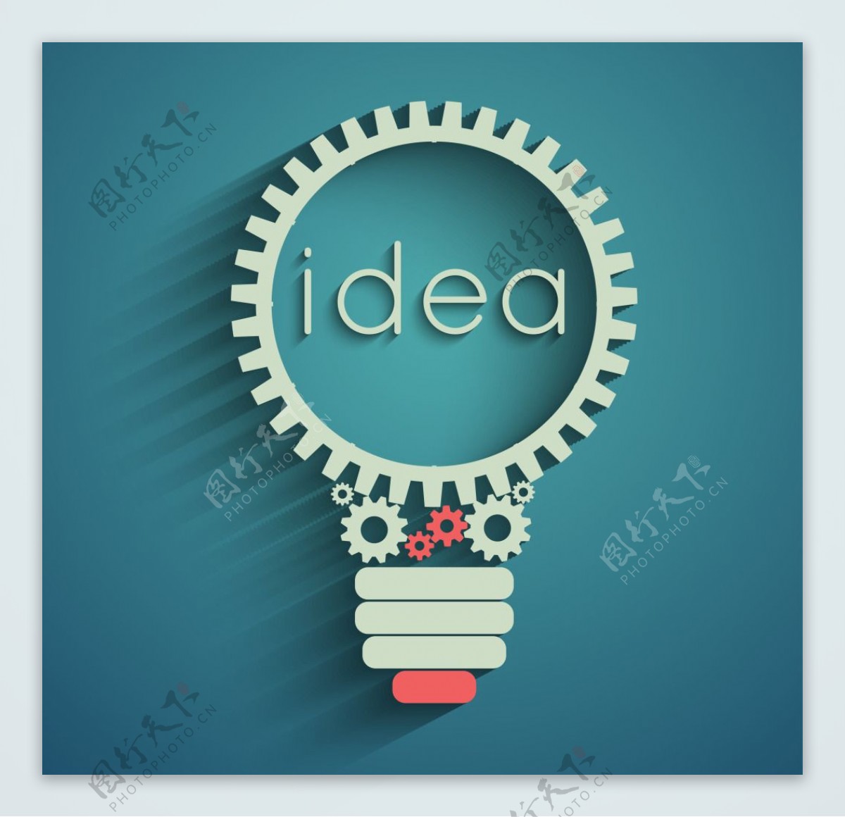 海报齿轮灯泡IDEA