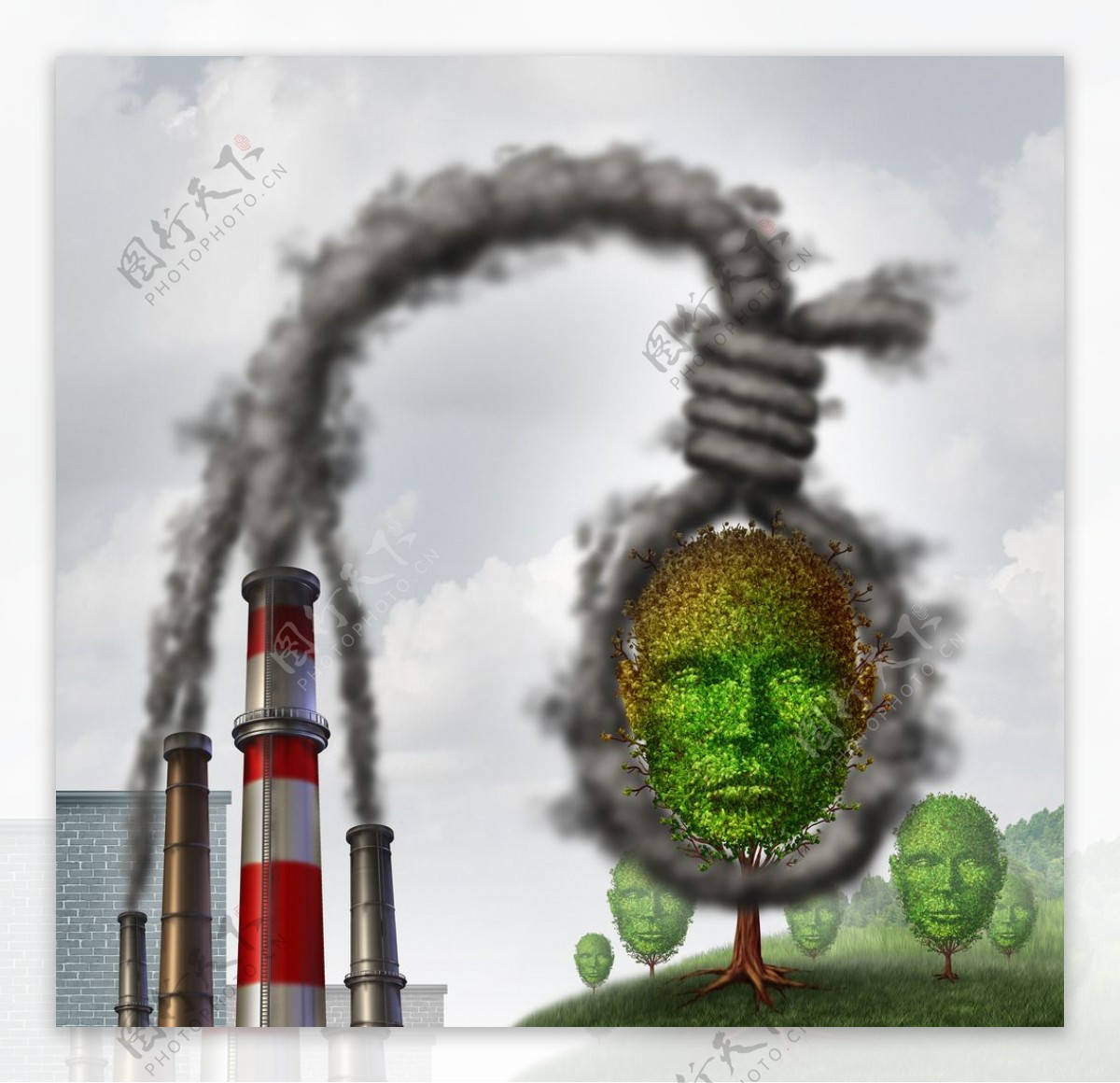 环境概念工业污染绳套