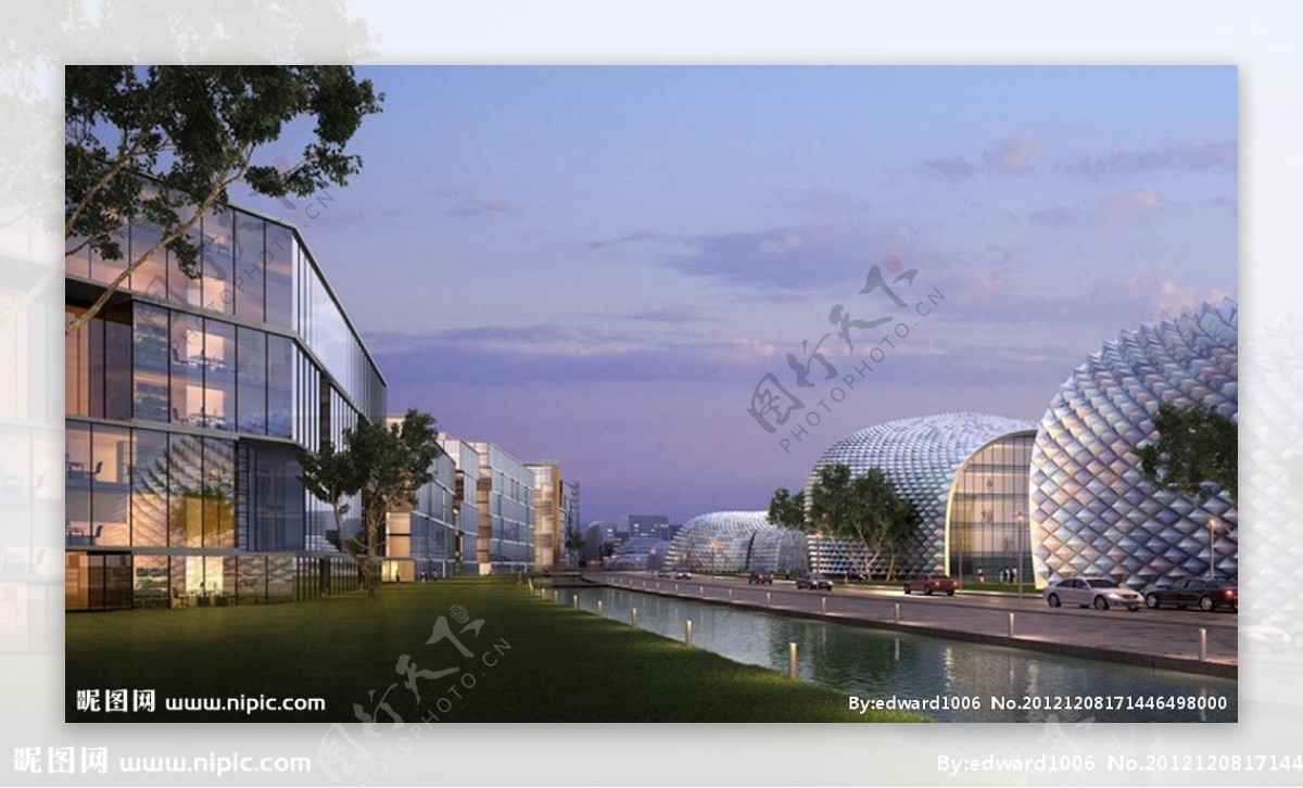 未来世界科幻建筑商业中心