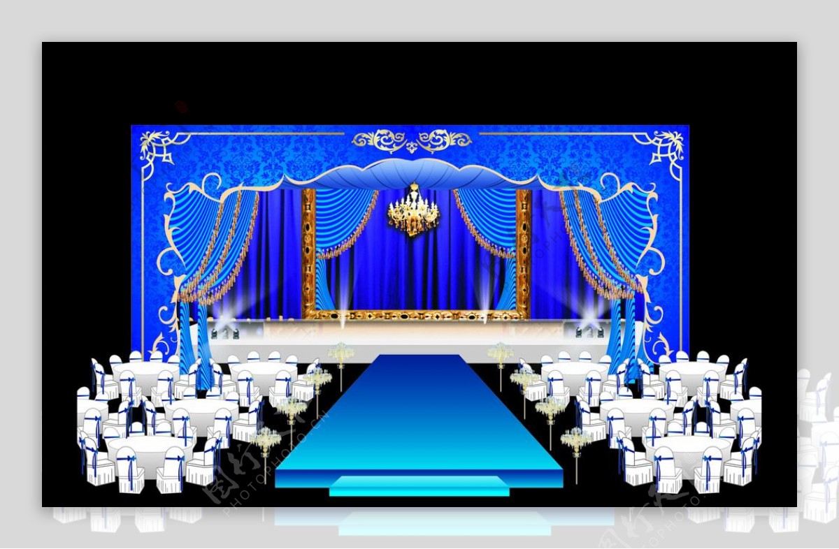 婚礼蓝色舞台