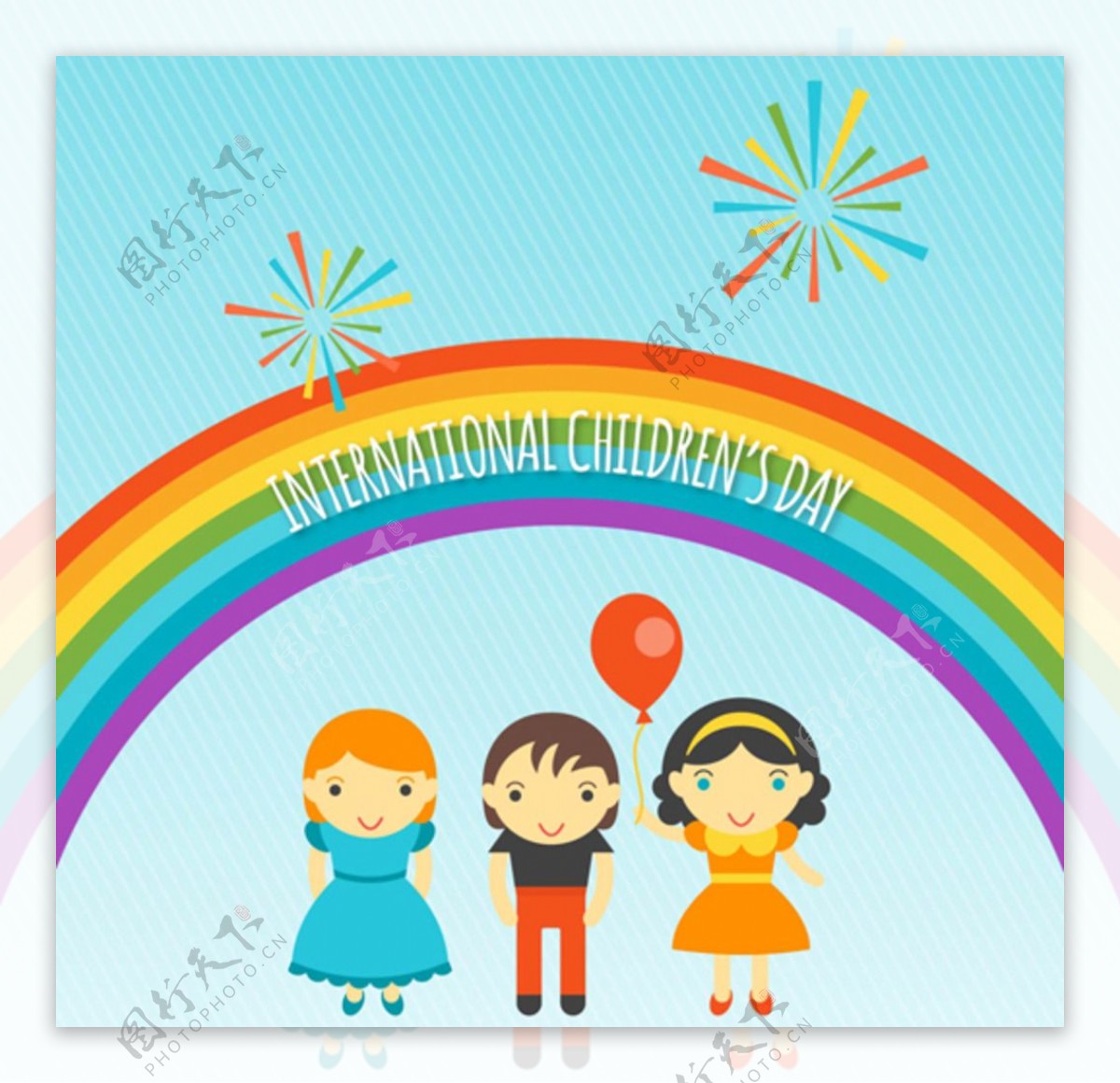 彩虹儿童节快乐海报