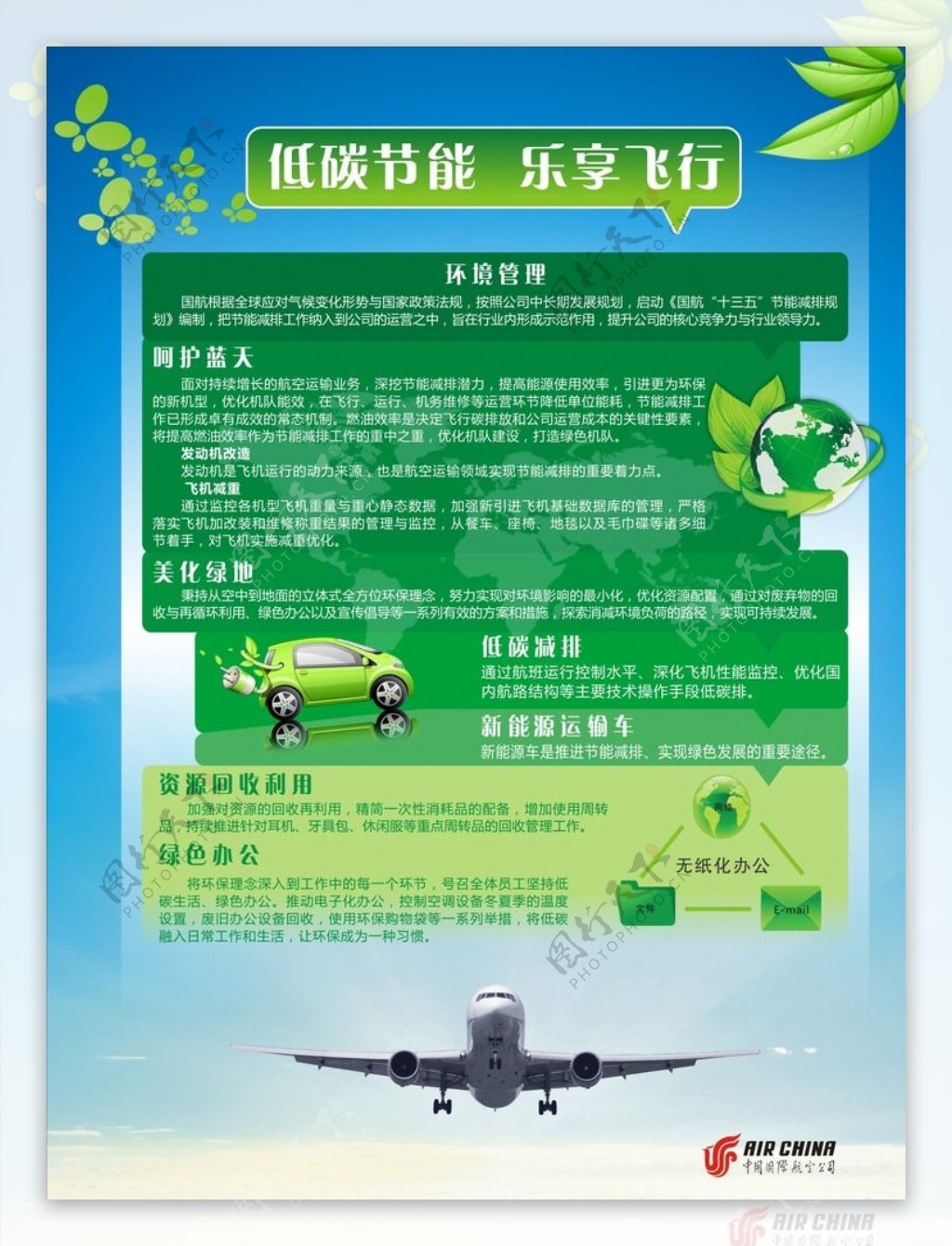 低碳环保乐享飞行海报