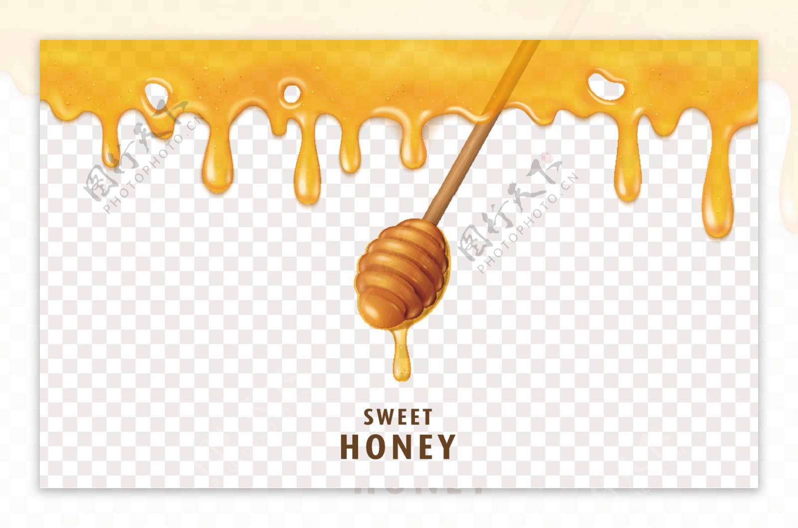 金色蜂蜜矢量海报介绍素材