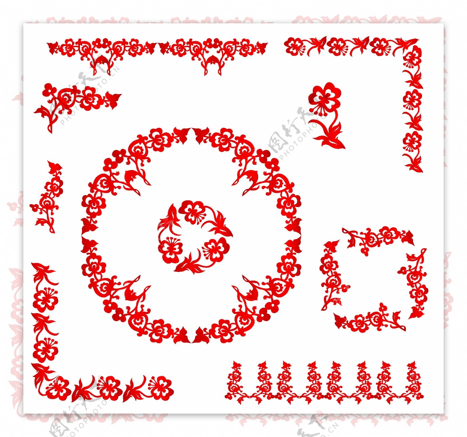 节日中国风民族生肖剪纸矢量图
