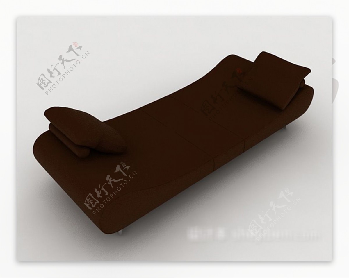 简约棕色沙发躺椅3d模型下载