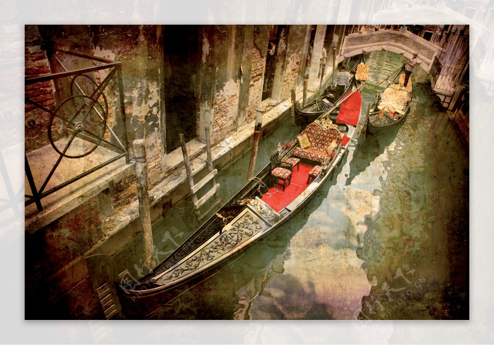 威尼斯水城的刚多拉图片图片