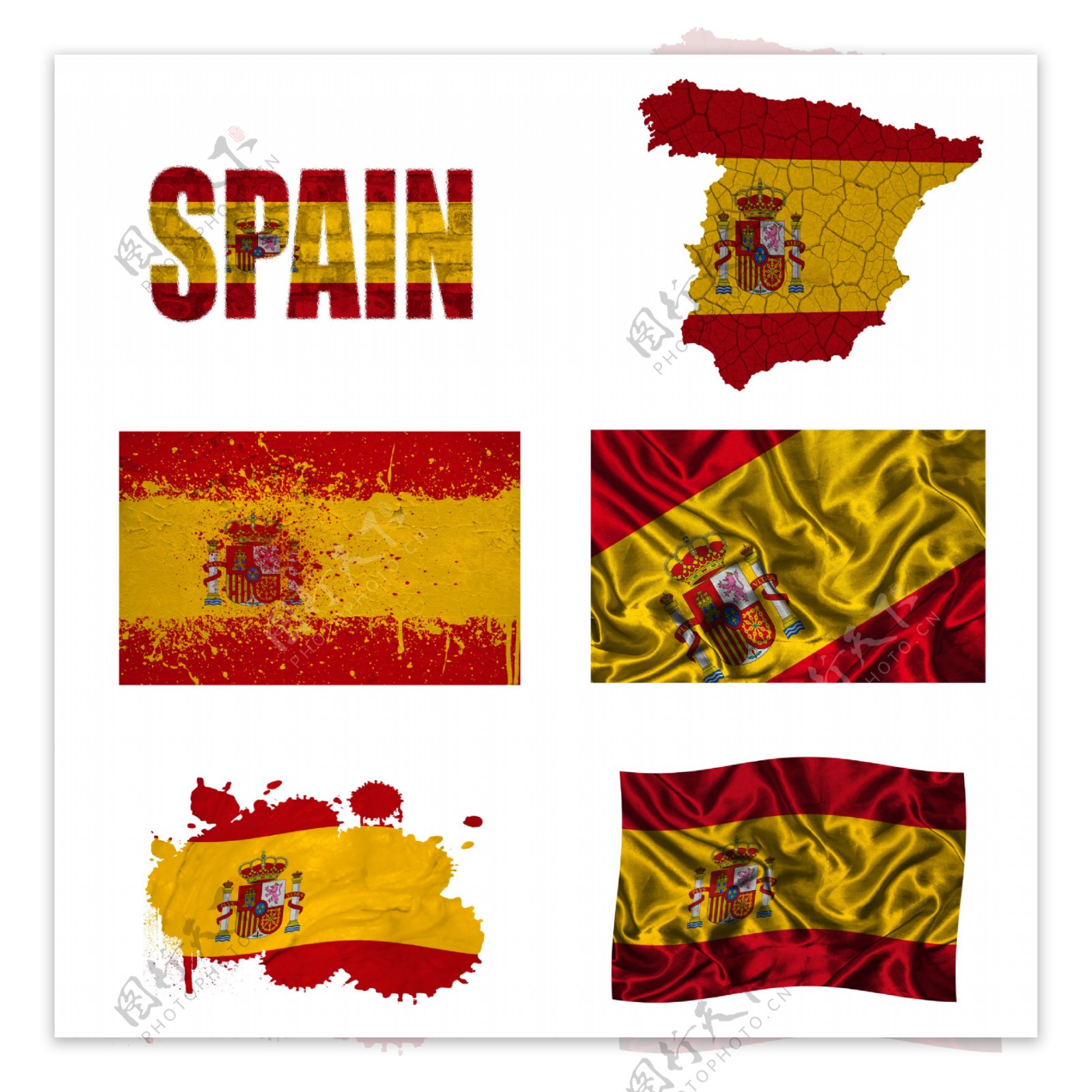 西班牙国旗地图图片