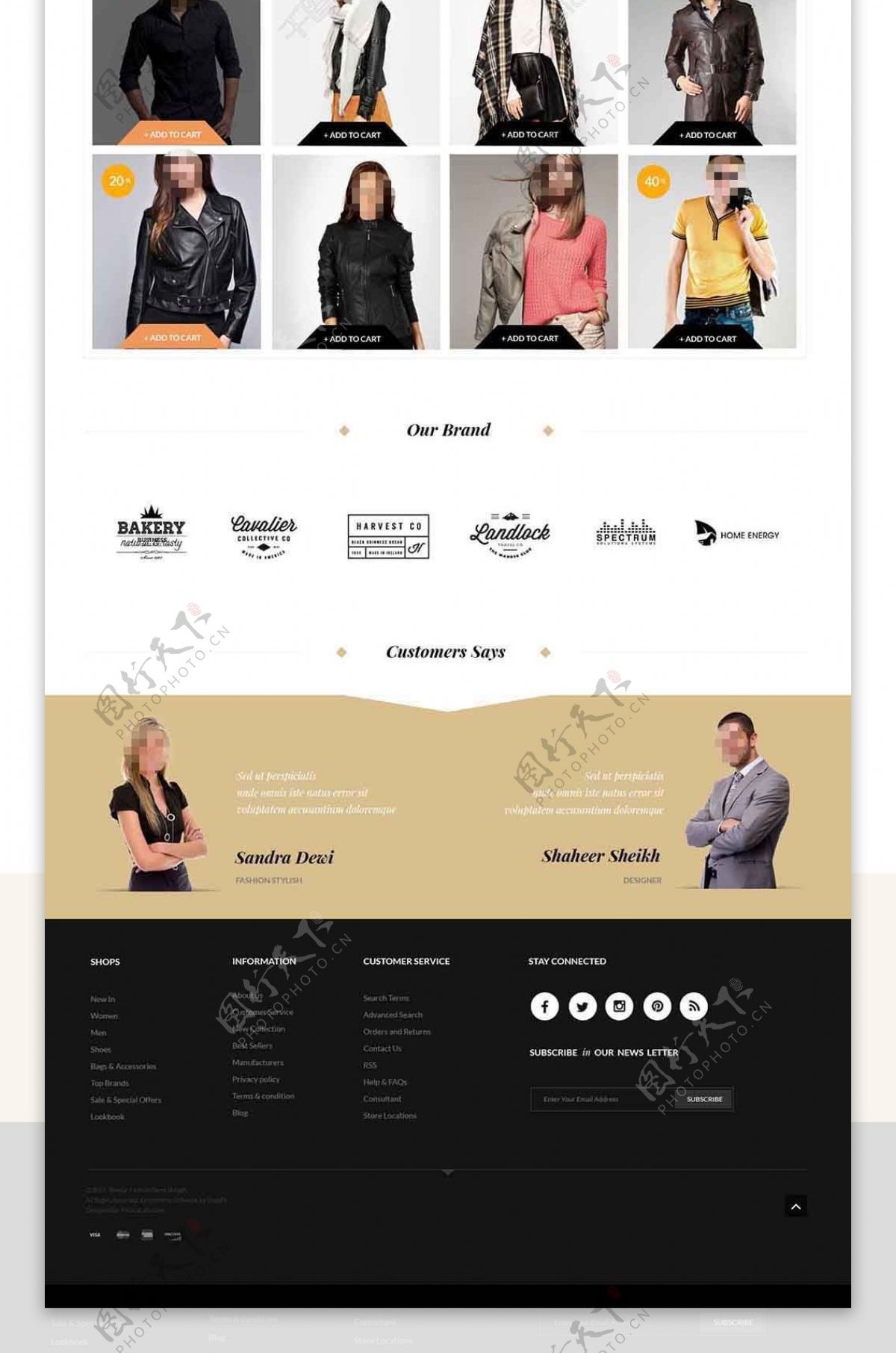 服装服饰简洁时尚网页UI设计模板