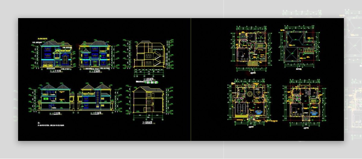 别墅施工CAD图纸