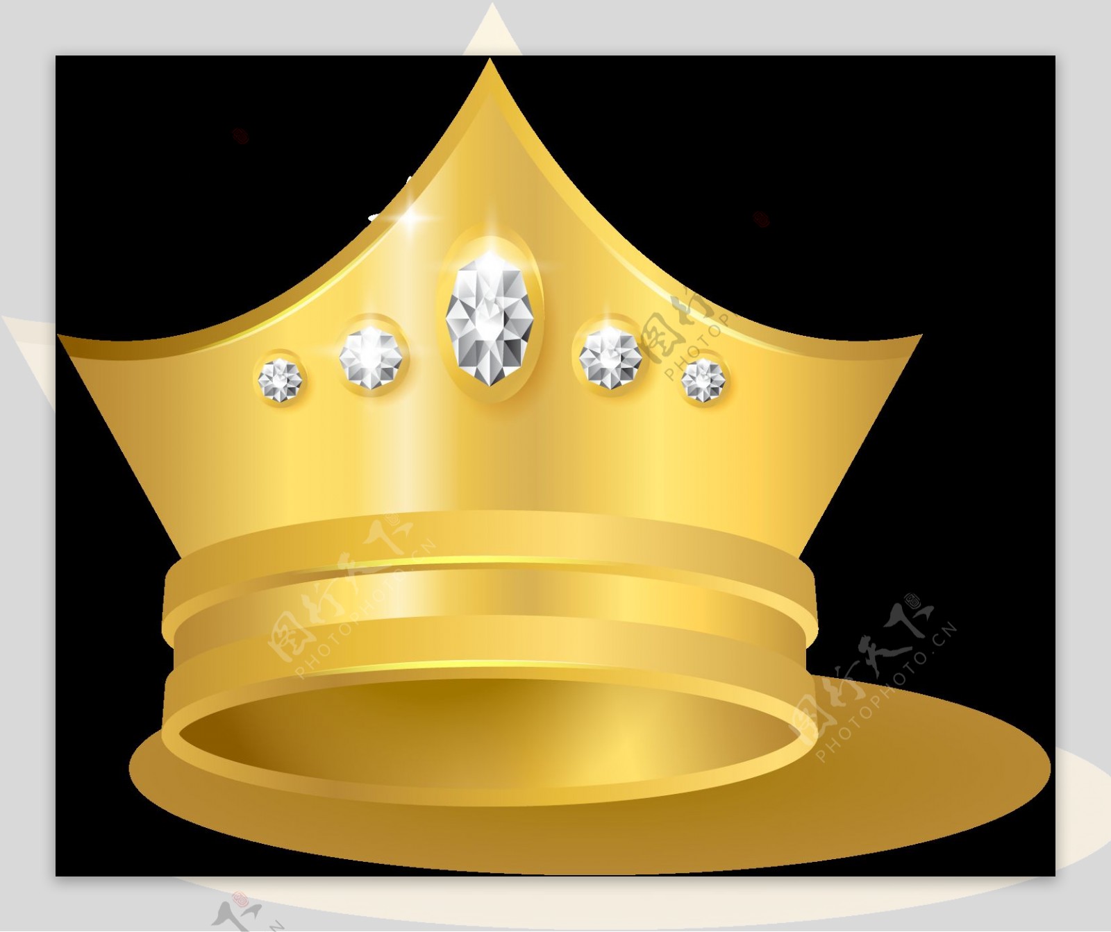 写实金色皇冠图标免抠png透明图层素材