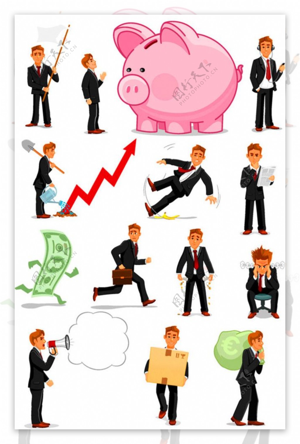 金融商务卡通漫画图片