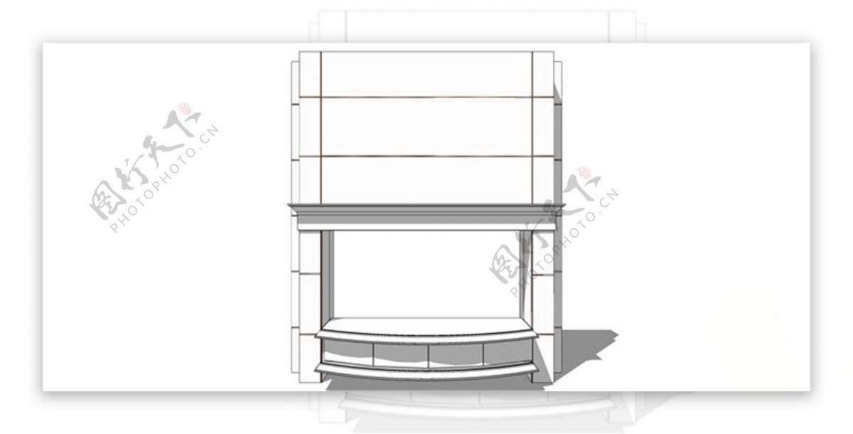 极简电视背景墙SU草图大师skp模型