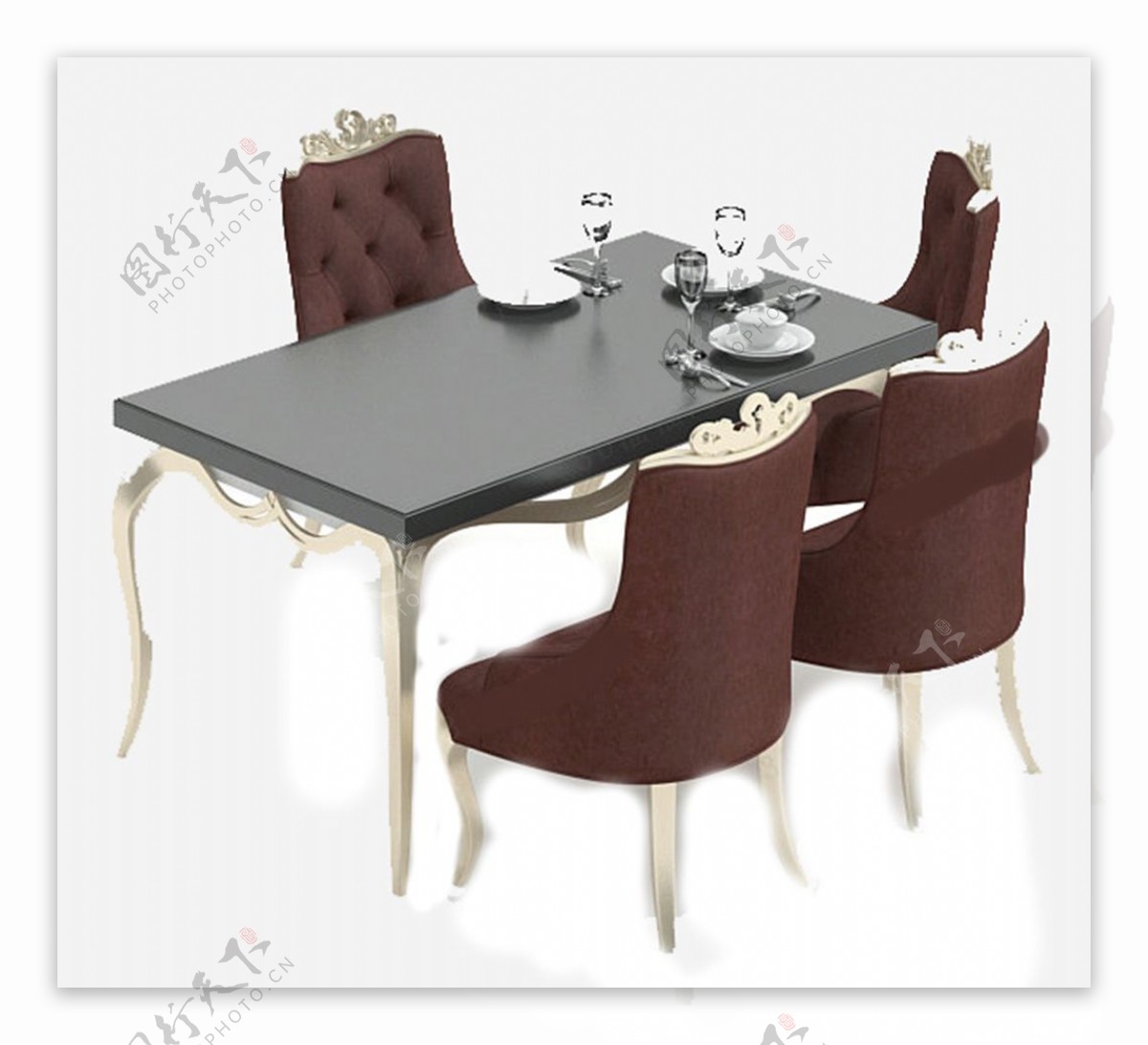 餐桌椅组合素材模板下载