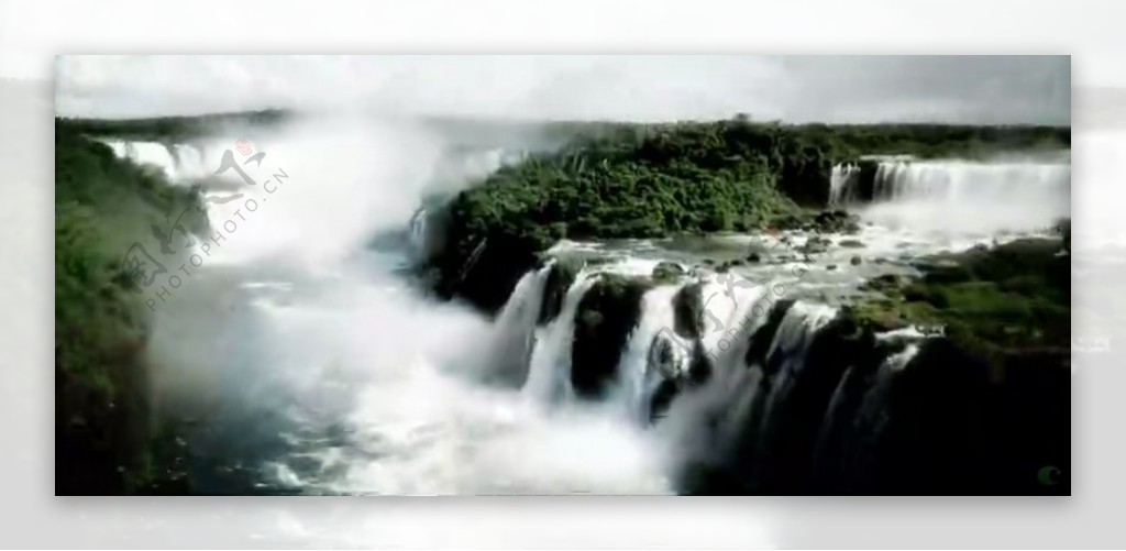 航拍大瀑布壮观景色高清实拍视频素材