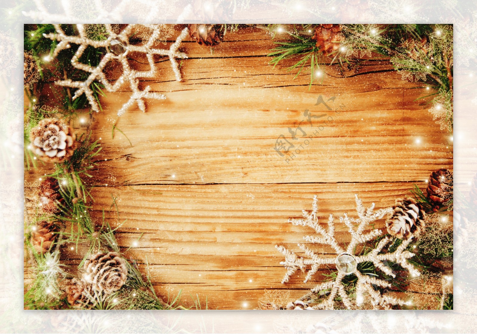 木板圣诞背景图片