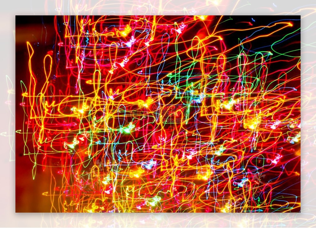 光创意抽象的五颜六色色彩鲜艳线条灯光霓虹灯创造力能源电力
