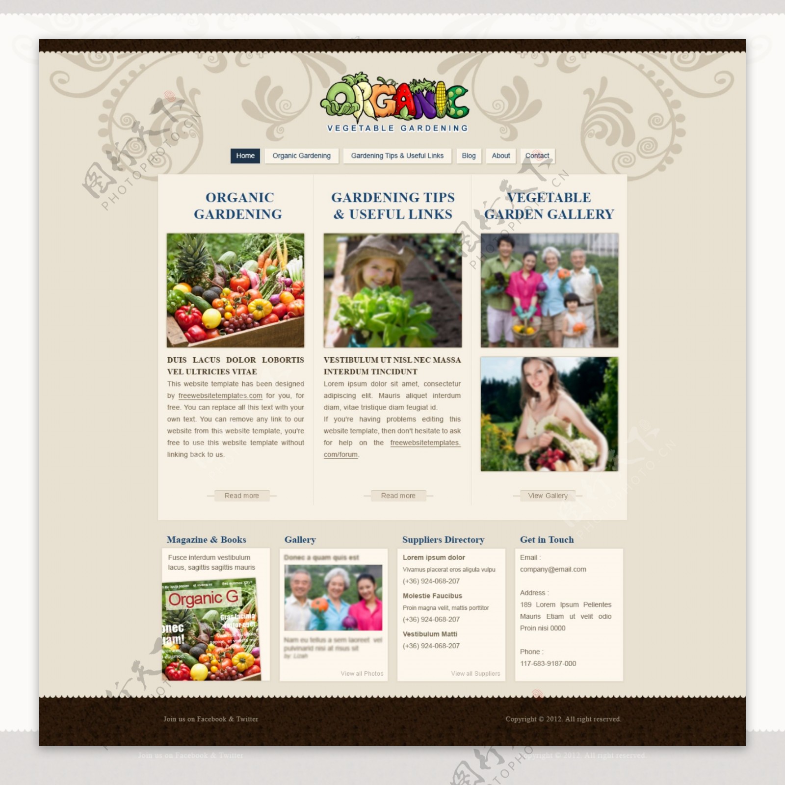 园艺种植主题网页设计PSD源文件