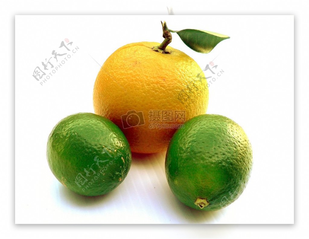 绿色和橙色的柠檬