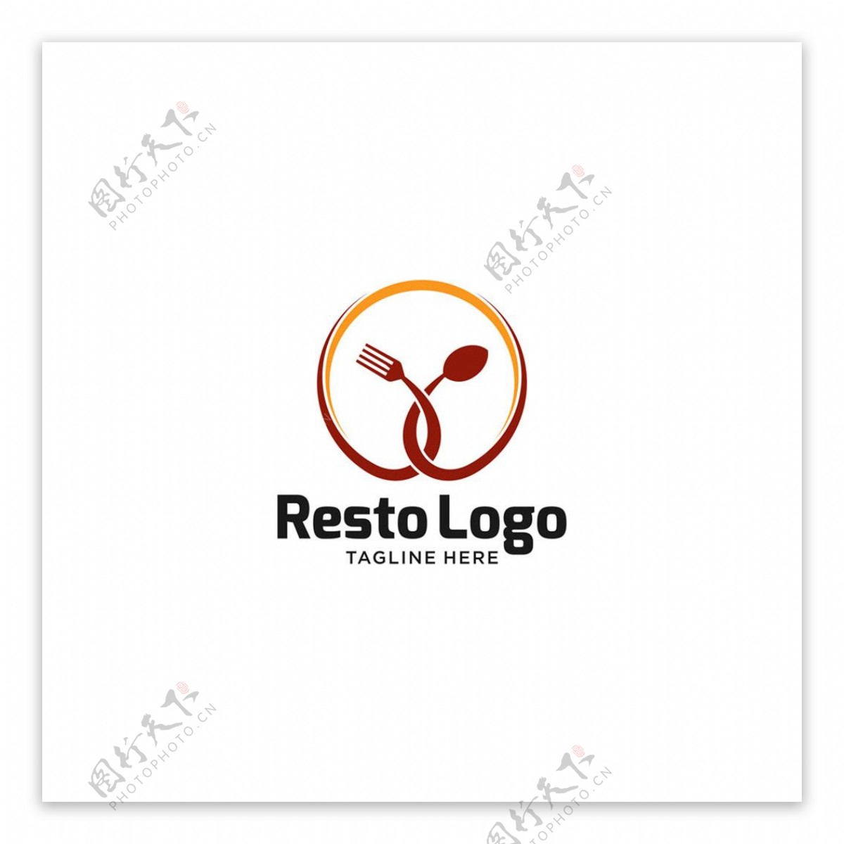 叉子勺子logo设计图片