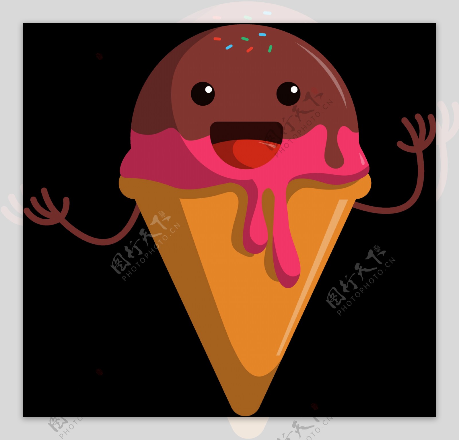 彩色冰淇淋表情图标免抠png透明图层素材