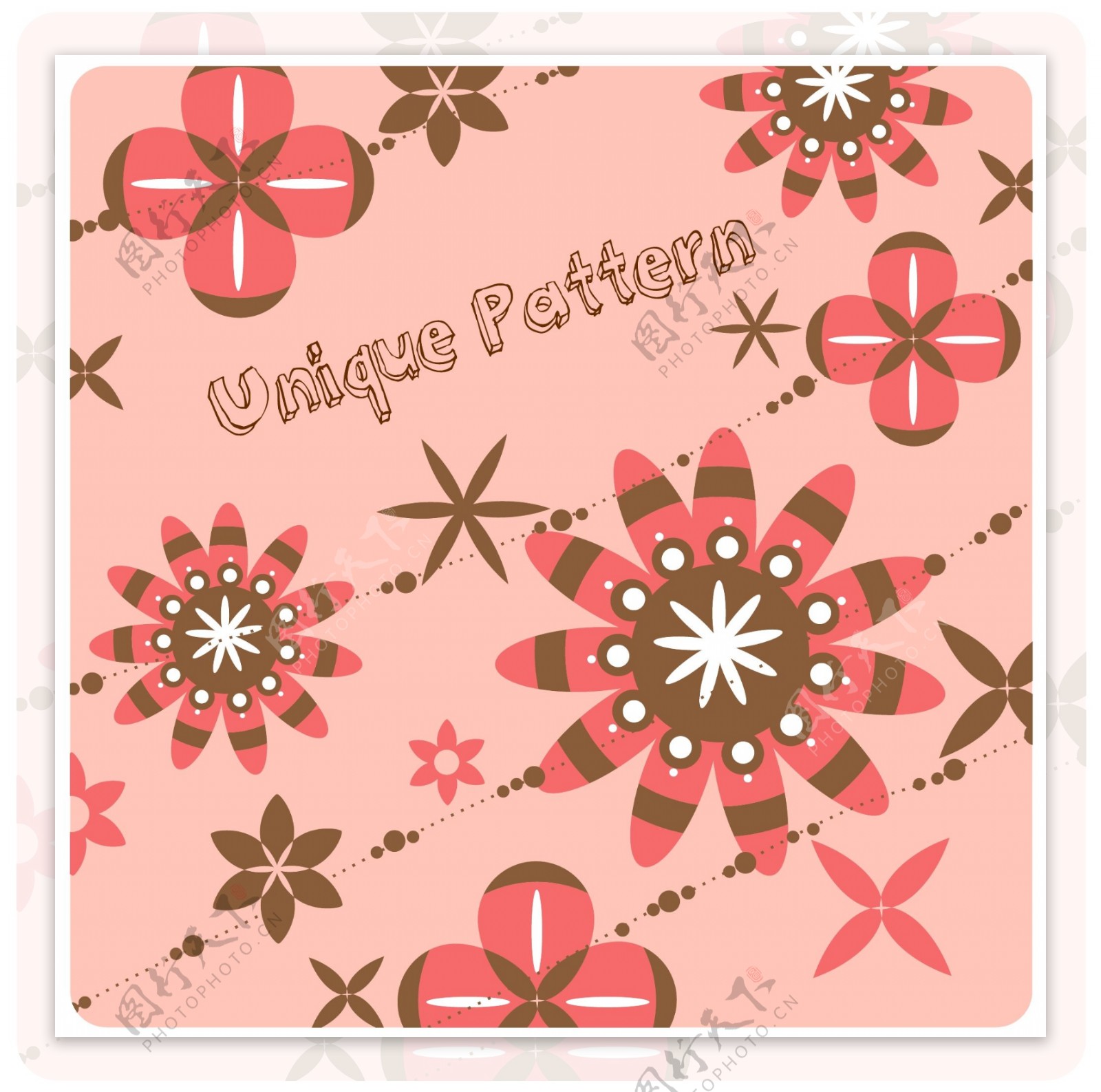粉红花纹装饰图案