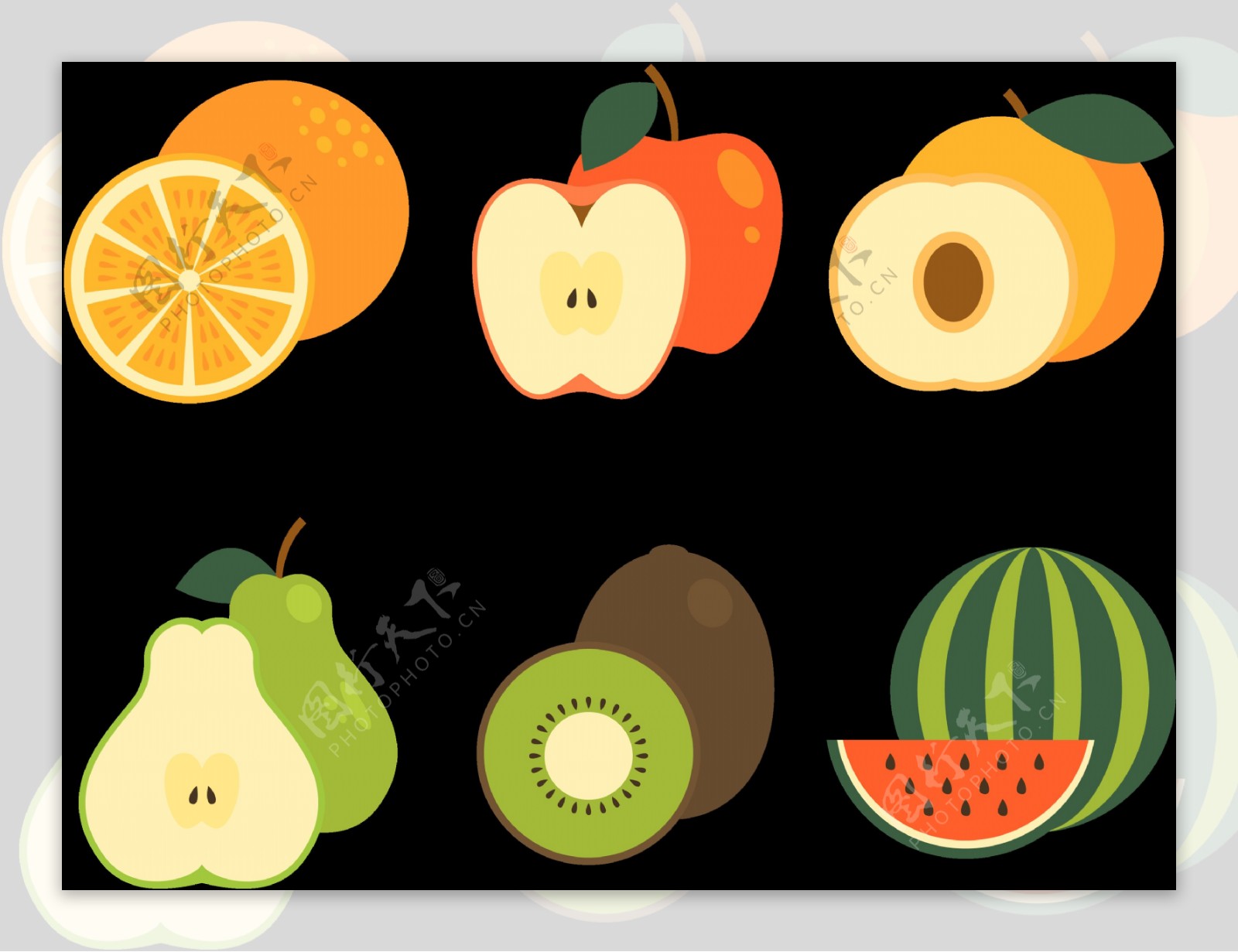 扁平水果插画图标免抠png透明图层素材