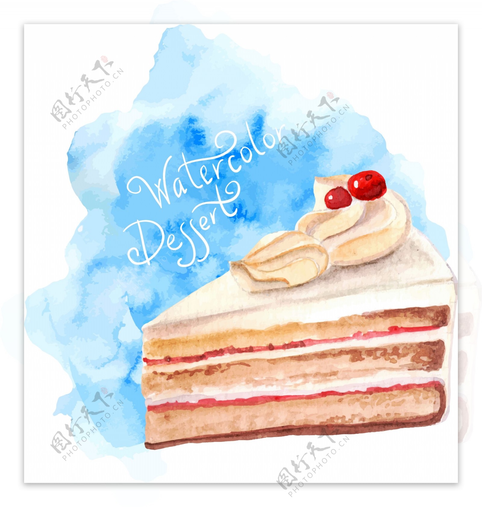 水彩绘蛋糕