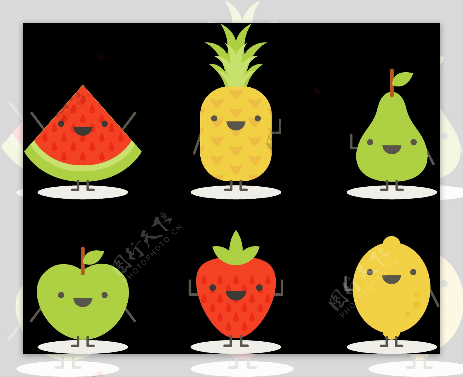 各种可爱水果图标免抠png透明图层素材