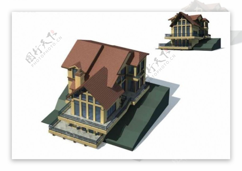 MAX欧式别墅3D模型图