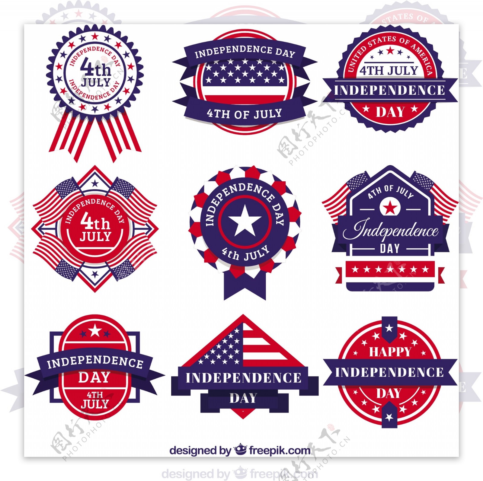 古典设计中的装饰美国徽章