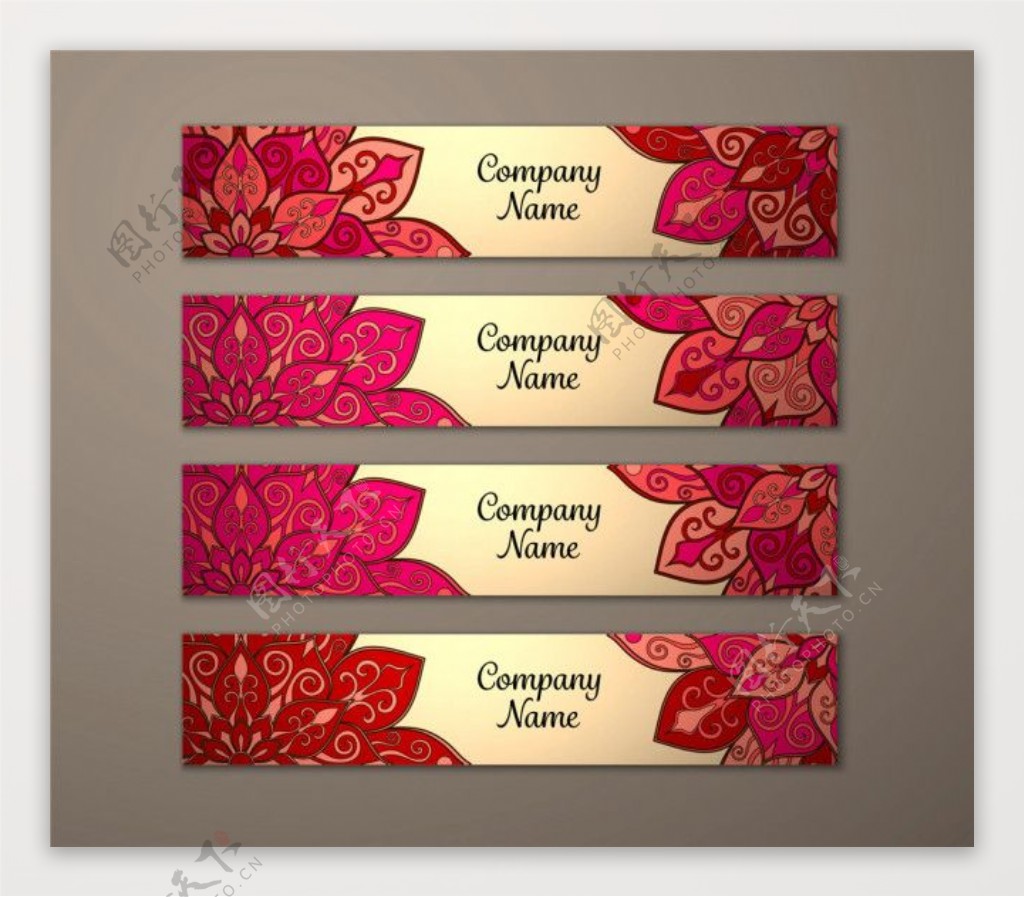 古典民族花纹底纹卡片设计