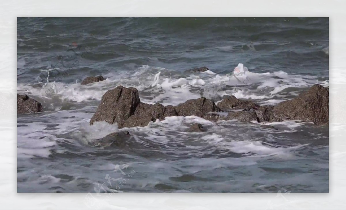 水浪风景石头视频