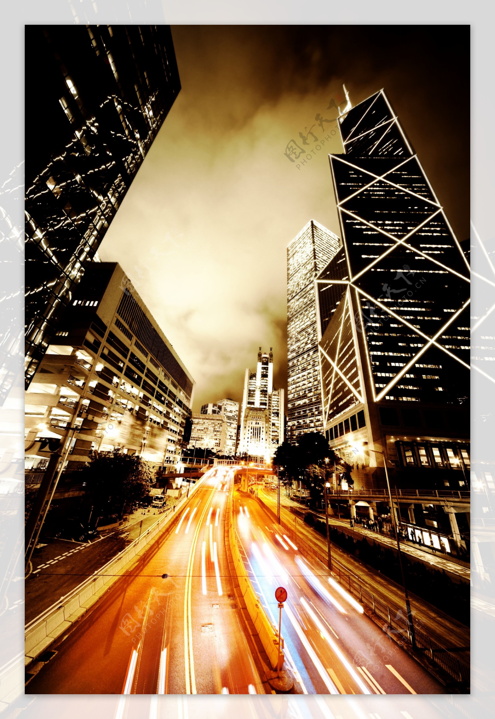美丽香港城市夜景