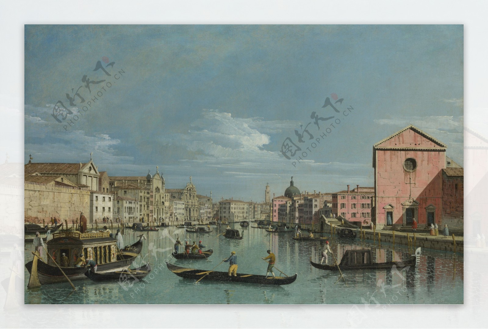 威尼斯水城油画风景图片