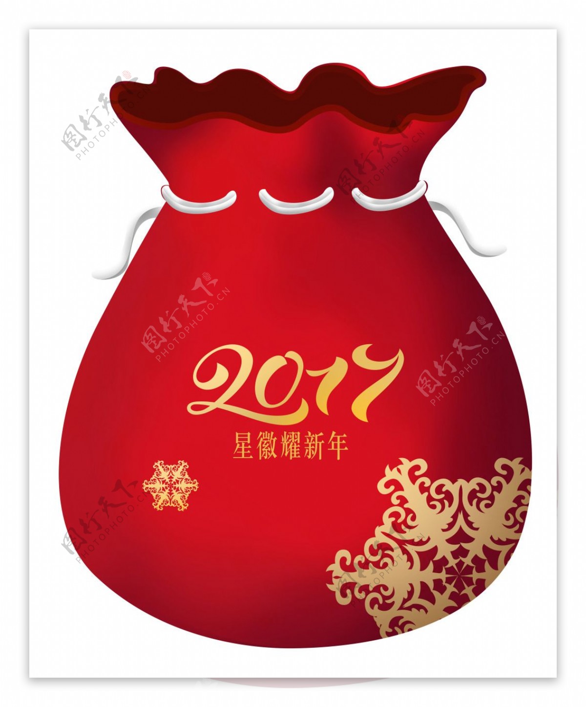 新年福袋红色钱袋2017雪花金色袋子