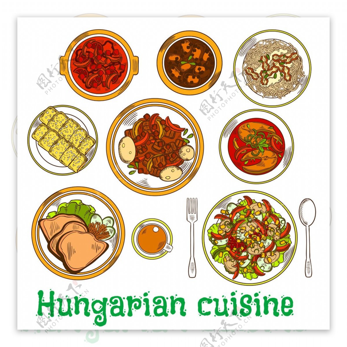 匈牙利美食漫画图片