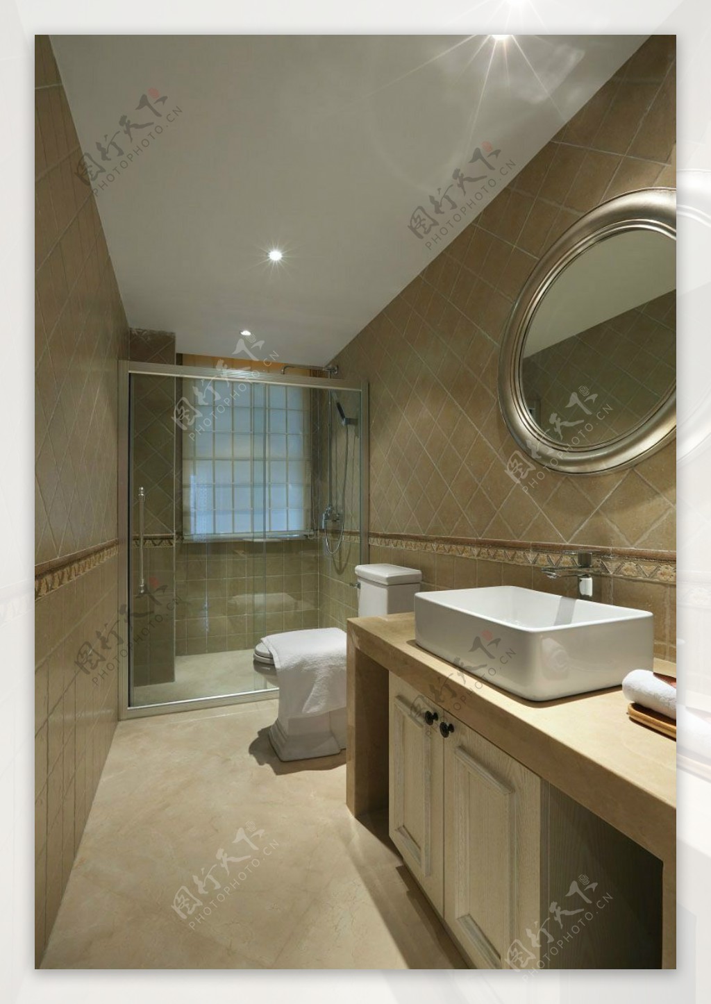 中式简约浴室装修效果图