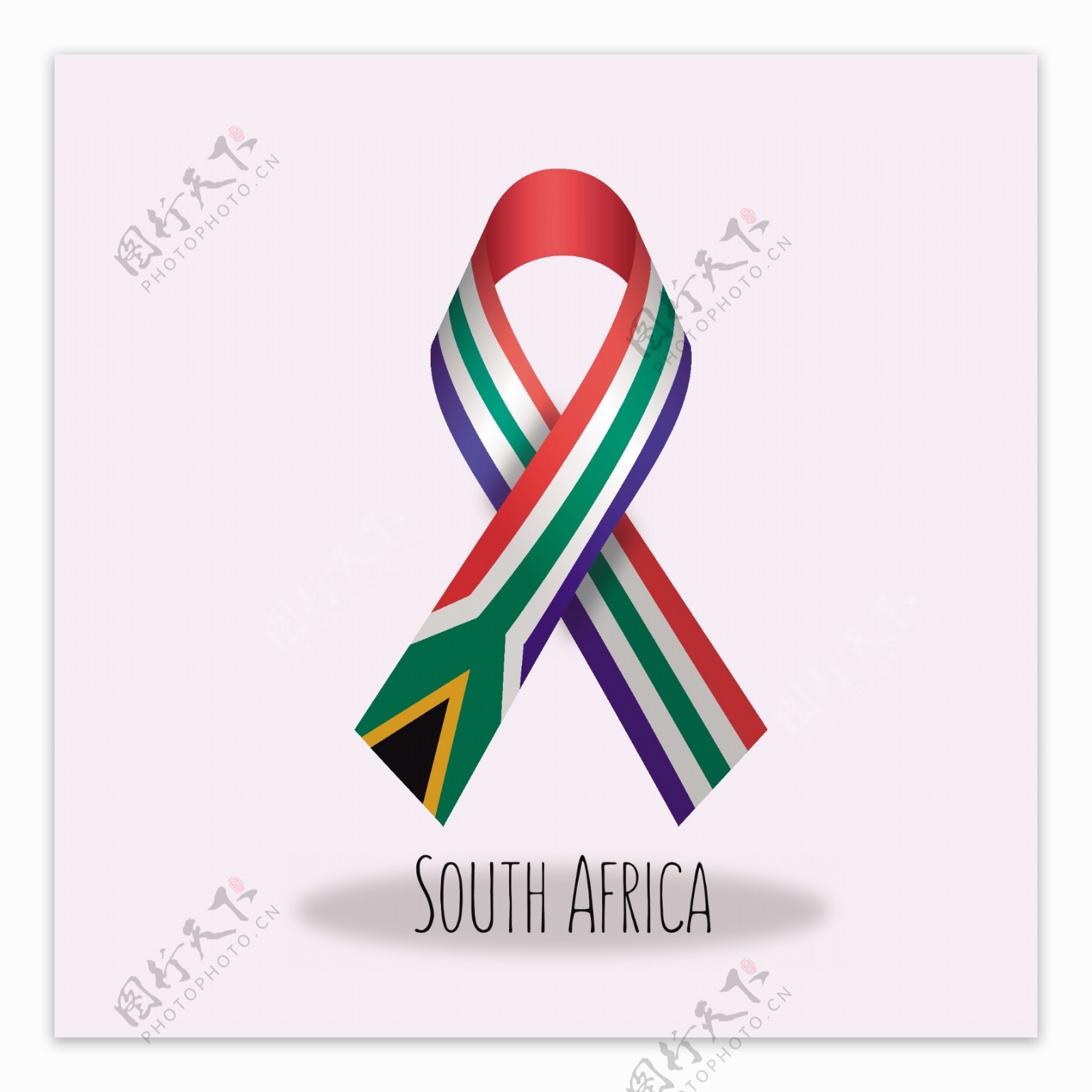 南非国旗丝带设计矢量素材