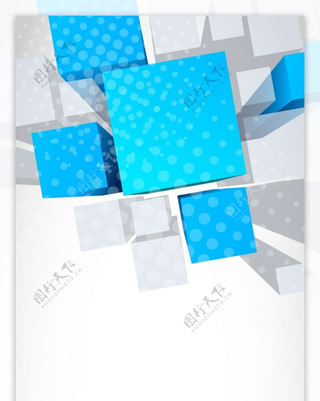 精美简约蓝色方块展架设计模板素材
